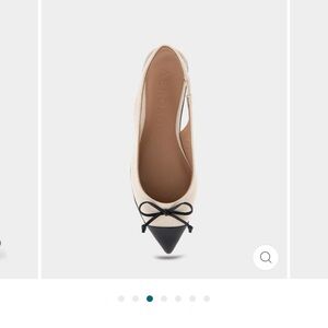 Sassy Women's Point Toe Slingback Flat in Cream Canvas Fabric Canvas Fabric